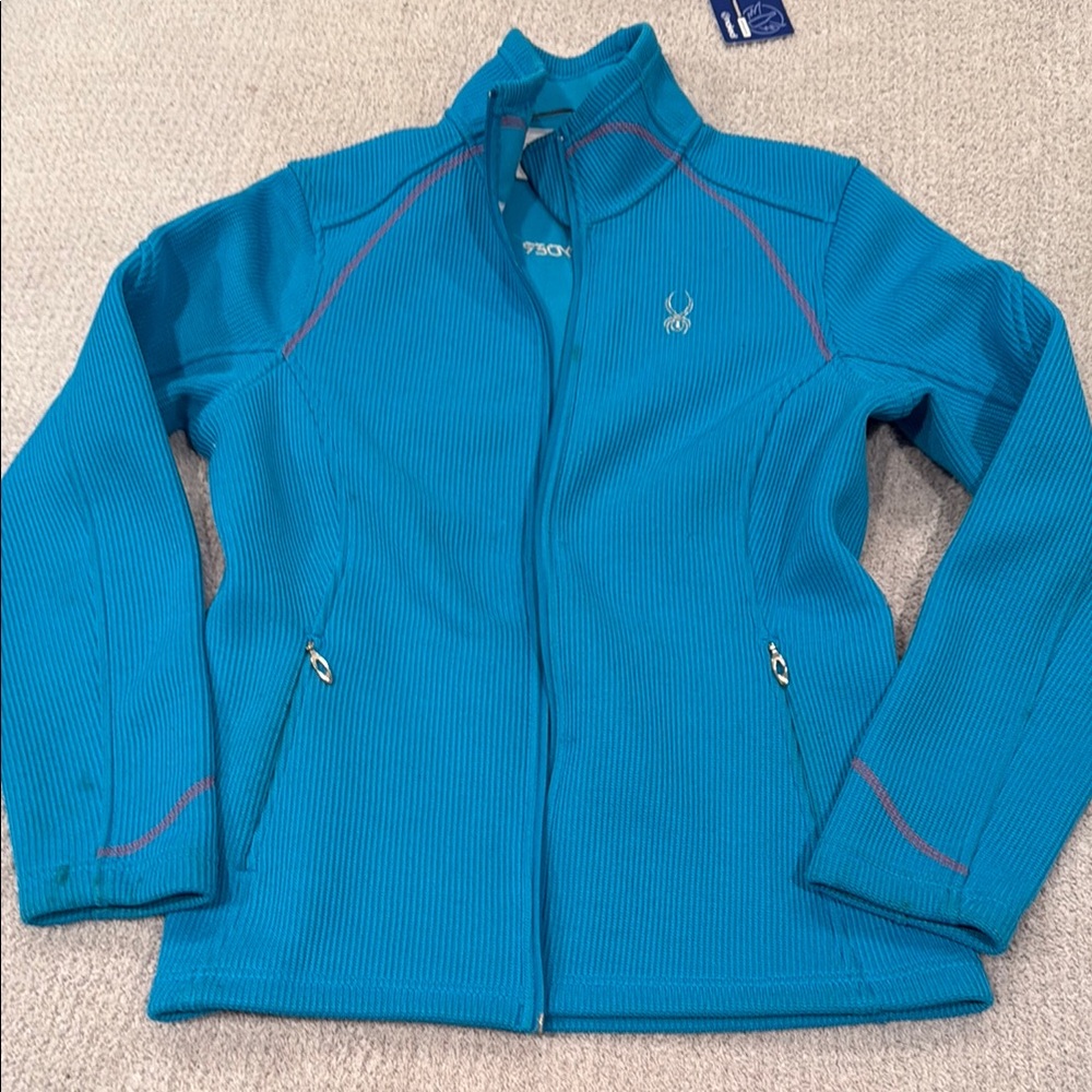 Spyder Blue Full-Zip Jacket mid layer
